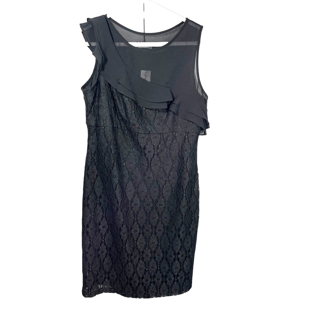 Collections Dressbarn NWT‎ Women's Sleeveless Black Lace Lined Dress Size 12
